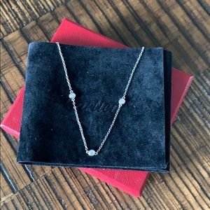 Australian Crystal Necklace Dipped In White Gold..